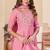 Embroidered chanderi anarkali kurta with pant & dupatta set for women