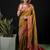 Lemon satin woven saree with blouse