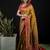 Lemon satin woven saree with blouse