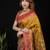 Lemon satin woven saree with blouse