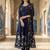 Blue printed pure cotton kurta trouser dupatta set
