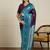 Blue woven design kanjeevaram saree with unstitched blouse