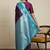 Blue woven design kanjeevaram saree with unstitched blouse