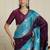 Blue woven design kanjeevaram saree with unstitched blouse