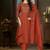 Embroidered silk kurta with pant & dupatta set for women