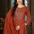 Embroidered silk kurta with pant & dupatta set for women