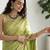 Pista green silk blend woven saree with blouse