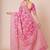 Pink woven design muga saree with blouse piece