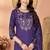 Embroidered silk kurta with pant & dupatta set for women