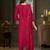 Embroidered silk kurta with pant & dupatta set for women
