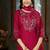 Embroidered silk kurta with pant & dupatta set for women