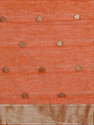 Grey woven design chanderi sarees with blouse piece 5