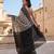 Black blended cotton woven saree with blouse