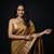 Mustard katan silk woven saree with blouse