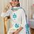 White printed pure cotton kurta trouser dupatta set