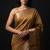 Mustard katan silk woven saree with blouse