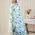 White printed pure cotton kurta trouser dupatta set