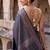Navy blue katan silk woven saree with blouse
