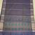Navy blue katan silk woven saree with blouse