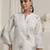 Off white embroidered pure cotton kurta trouser dupatta set