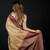 Beige satin woven saree with blouse