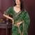 Green bandhani printed sequinned georgette saree