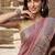 Onion-pink tussar woven saree with blouse