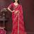 Pink bahdhani printed embroidered georgette saree with unstitched blouse