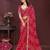 Pink bahdhani printed embroidered georgette saree with unstitched blouse