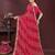 Pink bahdhani printed embroidered georgette saree with unstitched blouse