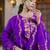 Purple embroidered liva kurta trouser dupatta set