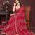 Pink bahdhani printed embroidered georgette saree with unstitched blouse