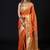 Mustard satin woven saree with blouse