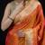 Mustard satin woven saree with blouse