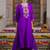 Purple embroidered liva kurta trouser dupatta set
