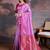 Pink woven design zari saree with blouse piece