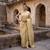 Beige katan silk woven saree with blouse
