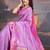 Pink woven design zari saree with blouse piece