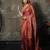 Pink satin woven saree with blouse