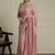 Pink embelished saree with blouse