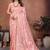 Peach woven design banarasi saree with unstitched blouse