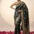 Bottle green katan silk woven saree with blouse