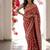 Red khadi woven saree with blouse