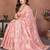 Peach woven design banarasi saree with unstitched blouse