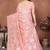 Peach woven design banarasi saree with unstitched blouse