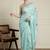 Blue floral embroidered beads and stones saree