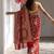 Red khadi woven saree with blouse