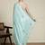 Blue floral embroidered beads and stones saree
