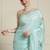 Blue floral embroidered beads and stones saree