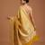 Yellow satin woven saree with blouse